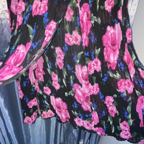 TOBI Purple, Black, & Blue Floral Maxi Skirt (Full-Length) - Sz Medium - Picture 4 of 9